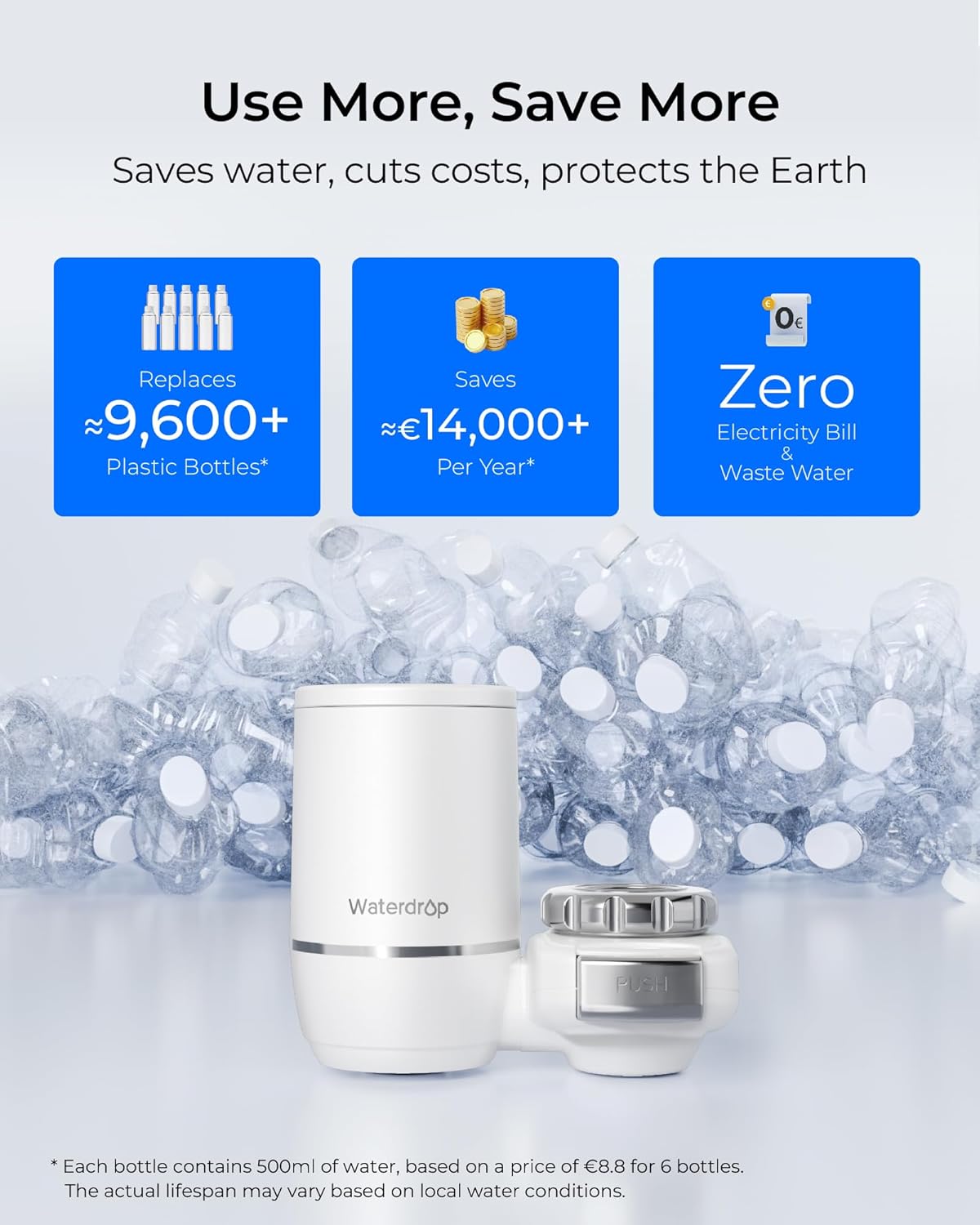 Wasserfilter Wasserhahn, Filterlebensdauer-Reminder, Kohleblock Wasserfiltersystem, Leitungswasserfilter, Entfernt Chlor, Schwermetalle und Schlechten Geschmack – Bild 7